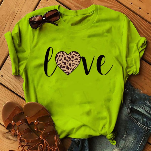 Top Clothes Love Print T Shirt For Women - Last American Girl