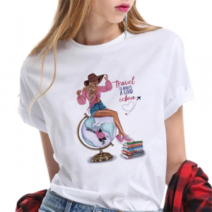 Cotton Print T-Shirts Streetwear For Women - Last American Girl